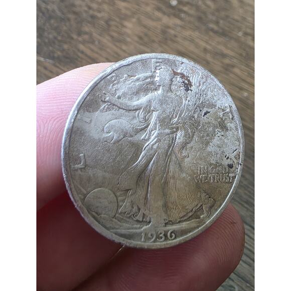 1936 Walking Liberty Half Dollar 90% Silver Very Fine VF See Pics 12 - Picture 1 of 16